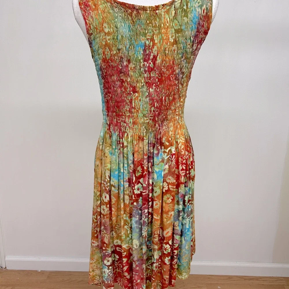 Go Fish Sleeveless Batik Dress Size Medium